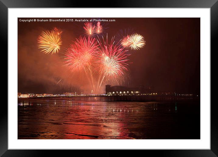  Fireworks over Weston Super Mare Framed Mounted Print by Graham Bloomfield