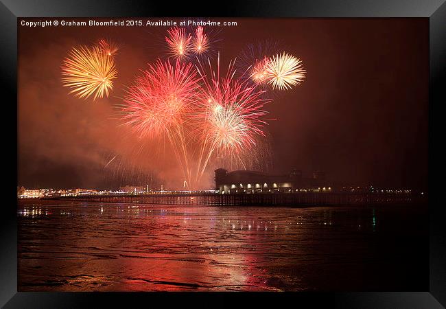  Fireworks over Weston Super Mare Framed Print by Graham Bloomfield