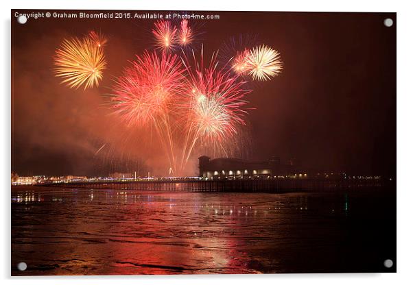  Fireworks over Weston Super Mare Acrylic by Graham Bloomfield