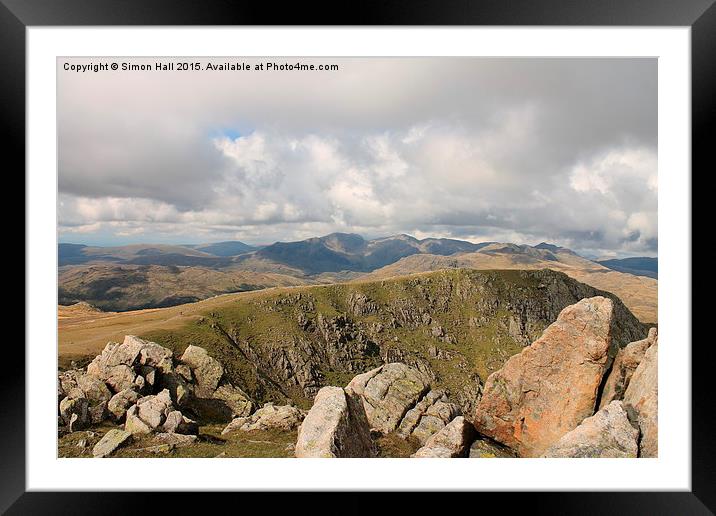  The Scafell Range. Framed Mounted Print by Simon Hall
