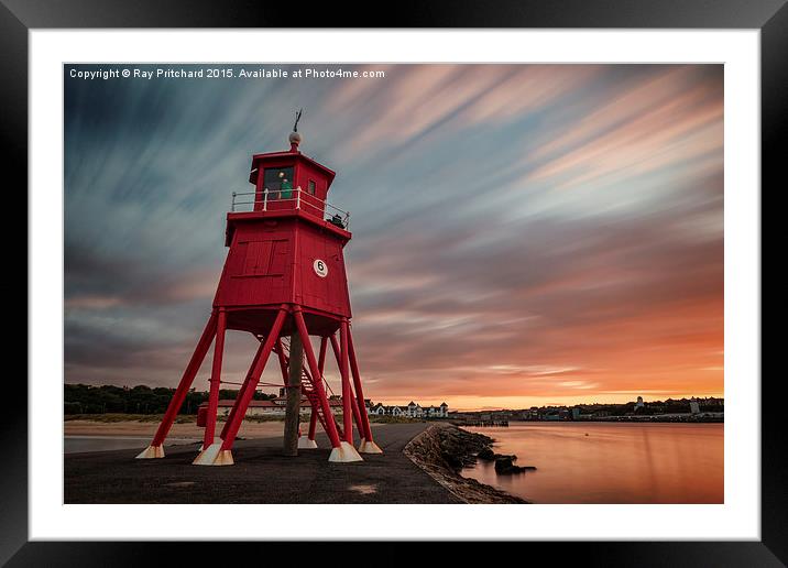  Sunset At Herd Lighthouse Framed Mounted Print by Ray Pritchard