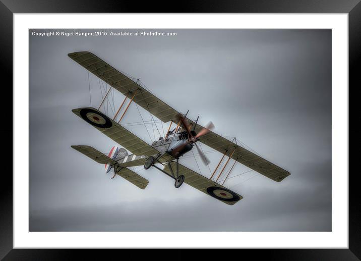  Royal Aircraft Factory BE2e A2943  Framed Mounted Print by Nigel Bangert