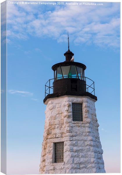 Goat Island lighthouse Newport  Canvas Print by Marianne Campolongo