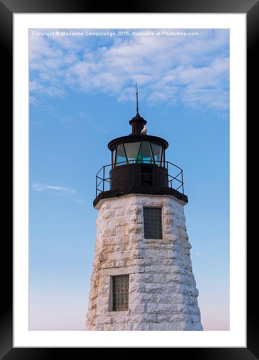 Goat Island lighthouse Newport  Framed Mounted Print by Marianne Campolongo