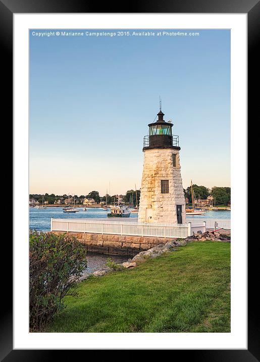 Goat Island light house. Framed Mounted Print by Marianne Campolongo