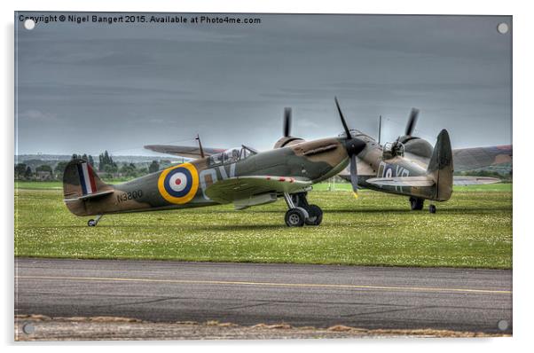  Bristol Blenheim and MK1 Spitfire Acrylic by Nigel Bangert