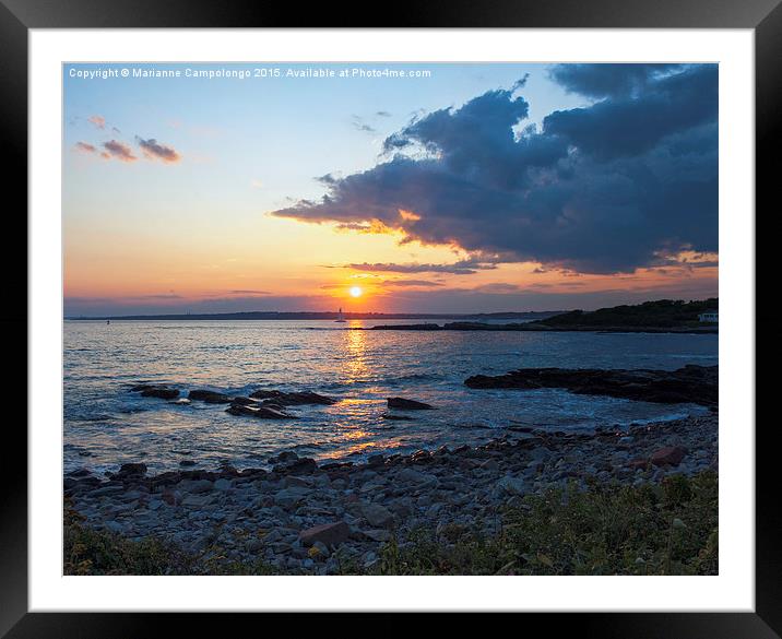 Newport Rhode Island sunset Framed Mounted Print by Marianne Campolongo