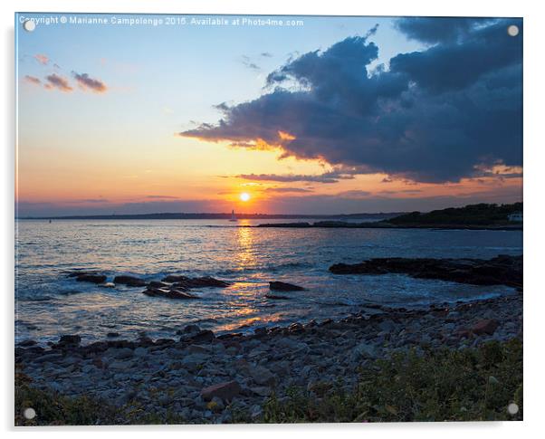 Newport Rhode Island sunset Acrylic by Marianne Campolongo