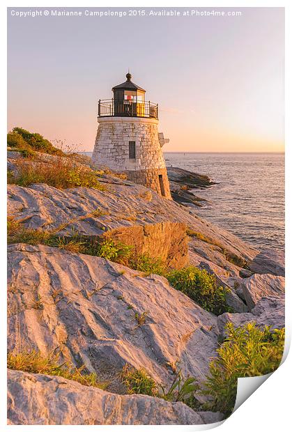 Castle Hill Lighthouse Print by Marianne Campolongo