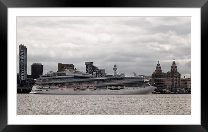  Royal Princess visits Liverpool. Framed Mounted Print by Rob Lester