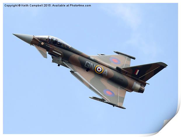 RAF Typhoon ZK349 Print by Keith Campbell
