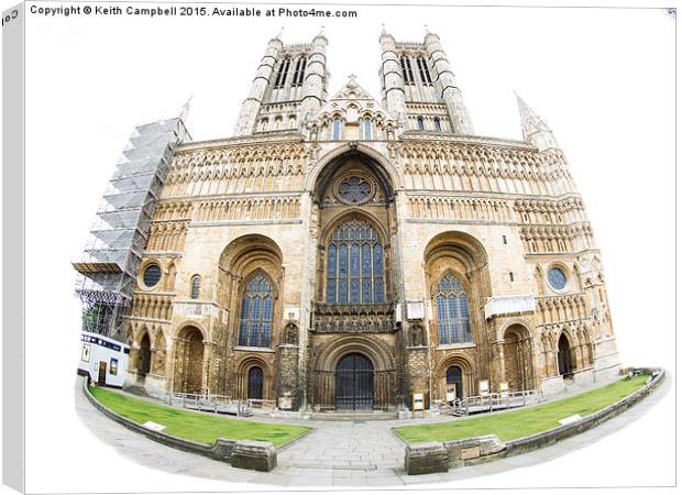  Lincoln Cathedral - colour version. Canvas Print by Keith Campbell
