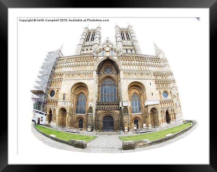  Lincoln Cathedral - colour version. Framed Mounted Print by Keith Campbell