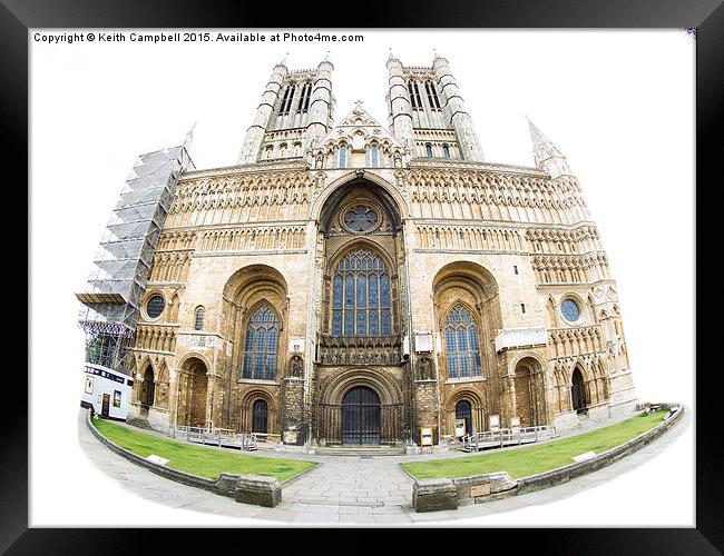  Lincoln Cathedral - colour version. Framed Print by Keith Campbell