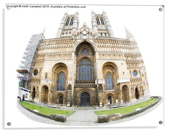  Lincoln Cathedral - colour version. Acrylic by Keith Campbell