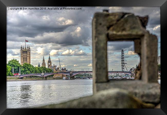  London skyline through a frame Framed Print by Dan Hamilton