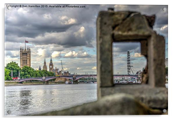  London skyline through a frame Acrylic by Dan Hamilton