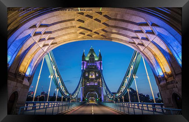  An empty Tower Bridge at dusk Framed Print by Dan Hamilton