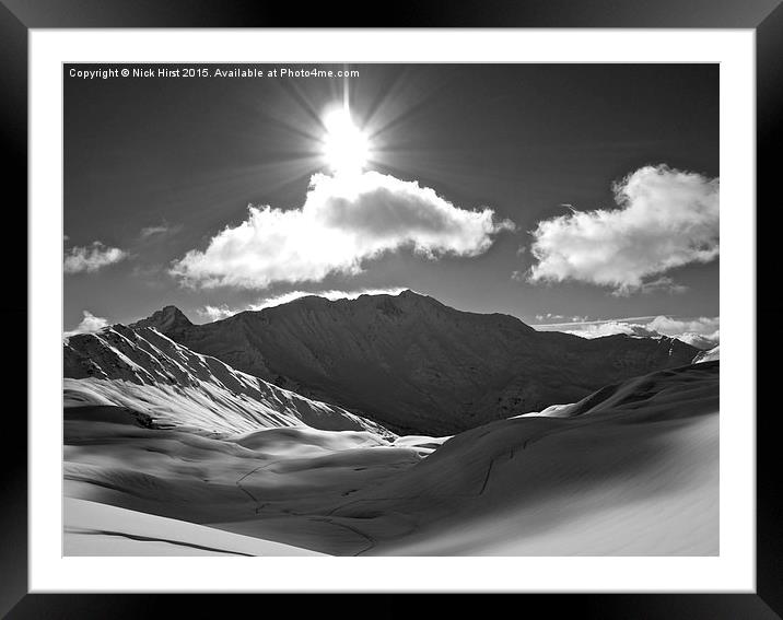 Snowy Mountains Framed Mounted Print by Nick Hirst