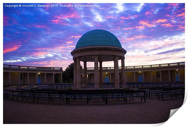 Eaton Park Pavilion at Dusk, Norwich, England Print by Vincent J. Newman