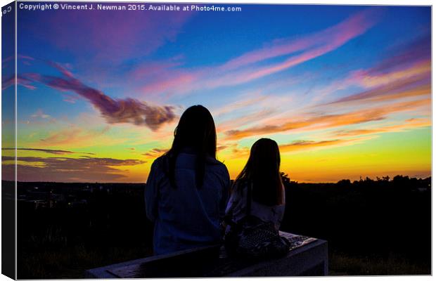 Watching The Sunset Over Norwich, England Canvas Print by Vincent J. Newman