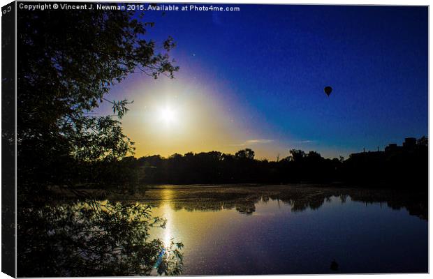  Sunset Over U.E.A Lake  Canvas Print by Vincent J. Newman