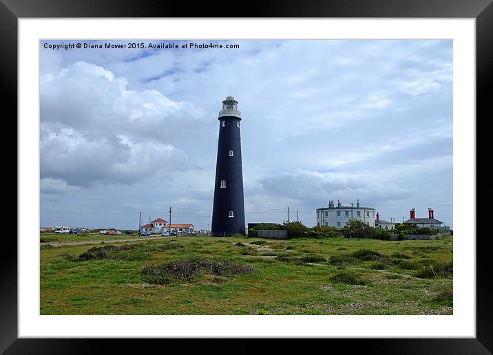 Dungeness lighthouse  Framed Mounted Print by Diana Mower