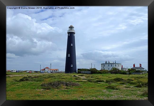 Dungeness lighthouse  Framed Print by Diana Mower