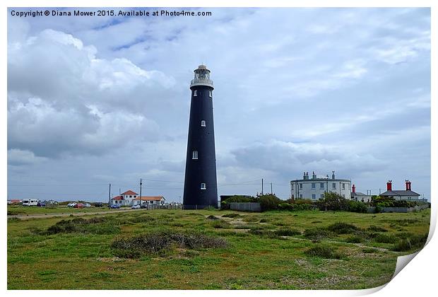 Dungeness lighthouse  Print by Diana Mower