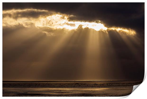 Lights over north sea Print by Thomas Schaeffer