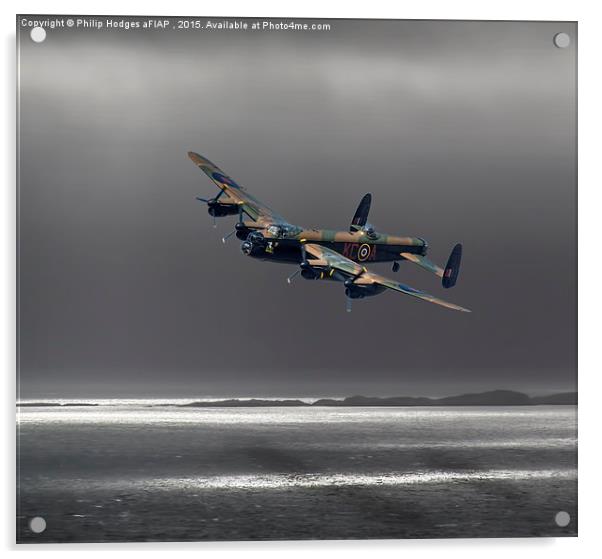  Lancaster over The Sound of Sleet Acrylic by Philip Hodges aFIAP ,
