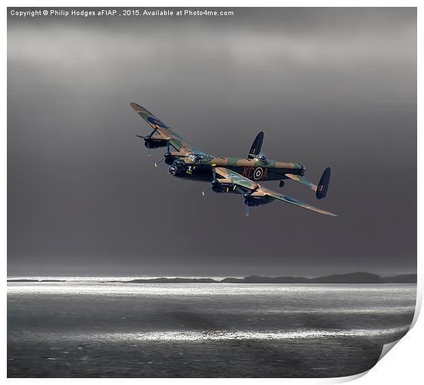  Lancaster over The Sound of Sleet Print by Philip Hodges aFIAP ,