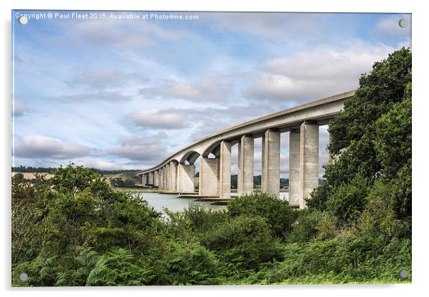 Orwell Bridge Suffolk Acrylic by Paul Fleet