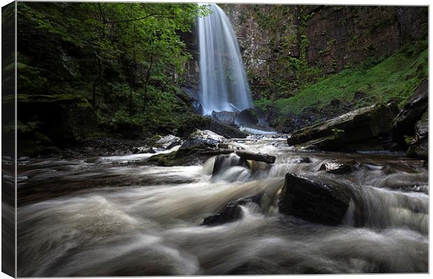  Melincourt falls Resolven south Wales Canvas Print by Leighton Collins