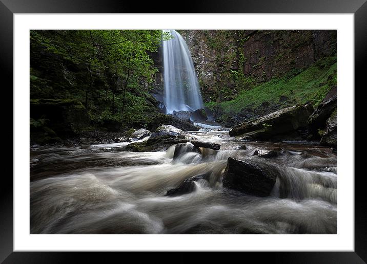  Melincourt falls Resolven south Wales Framed Mounted Print by Leighton Collins