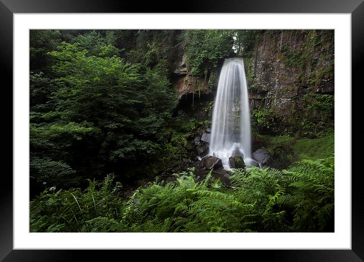  Melincourt falls near Resolven south Wales Framed Mounted Print by Leighton Collins