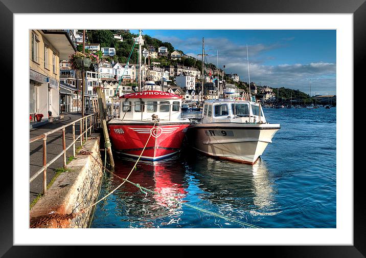  Boats moored on the River Looe Framed Mounted Print by Rosie Spooner