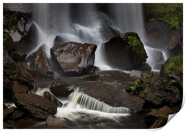  Wet stones and waterfall Print by Leighton Collins