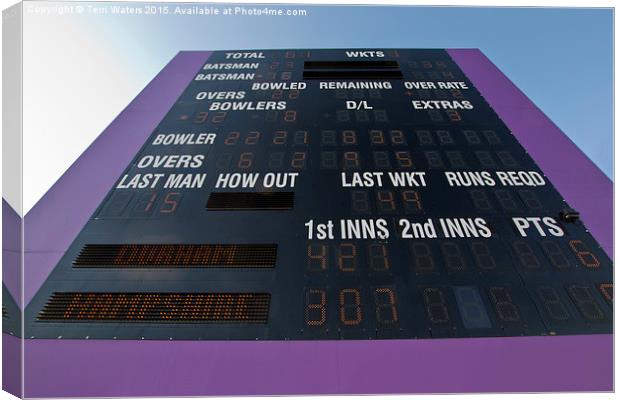  Cricket Score Board Canvas Print by Terri Waters