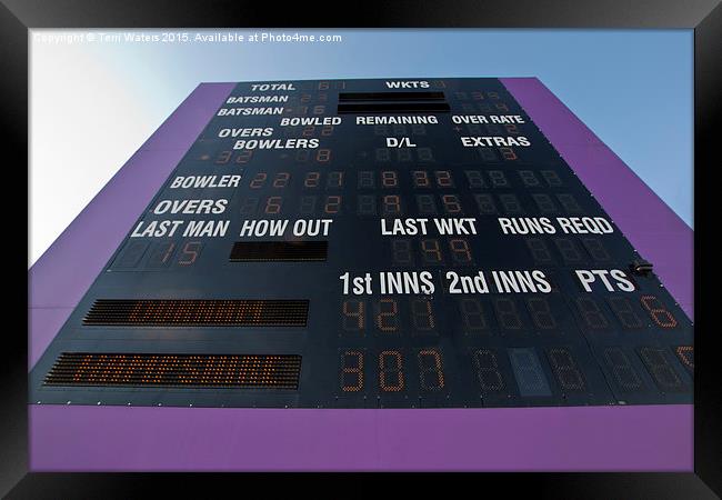  Cricket Score Board Framed Print by Terri Waters