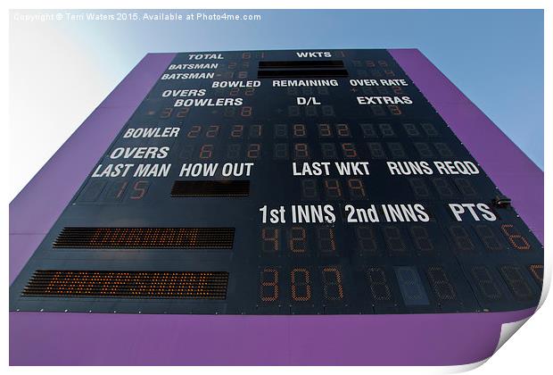  Cricket Score Board Print by Terri Waters
