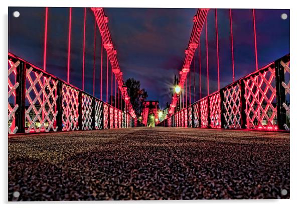 Glasgow Suspension Bridge  Acrylic by Valerie Paterson