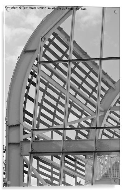 Cricket Stadium Architecture Black And White Acrylic by Terri Waters