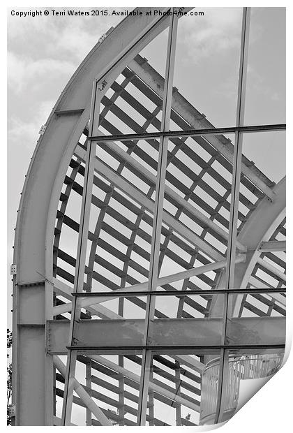 Cricket Stadium Architecture Black And White Print by Terri Waters
