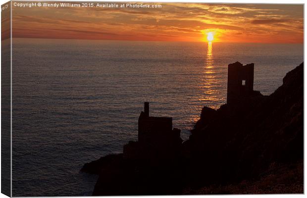  Botallack Mine Sunset Canvas Print by Wendy Williams CPAGB