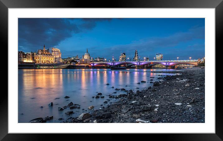  London Skyline showing BlackFriars Bridge Framed Mounted Print by Colin Evans