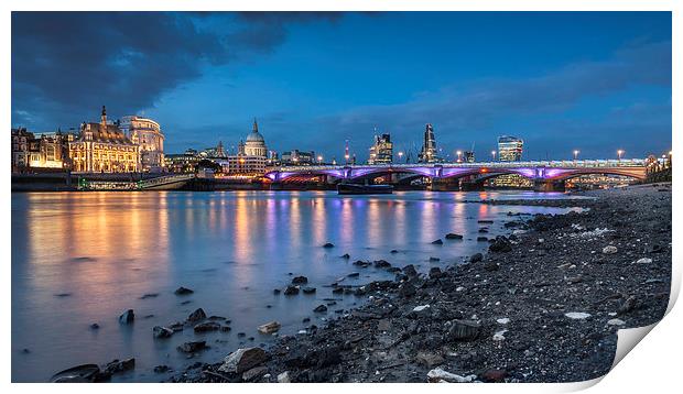  London Skyline showing BlackFriars Bridge Print by Colin Evans