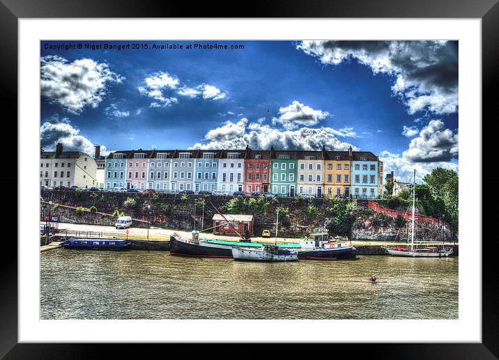  Bristol Dock Houses Framed Mounted Print by Nigel Bangert