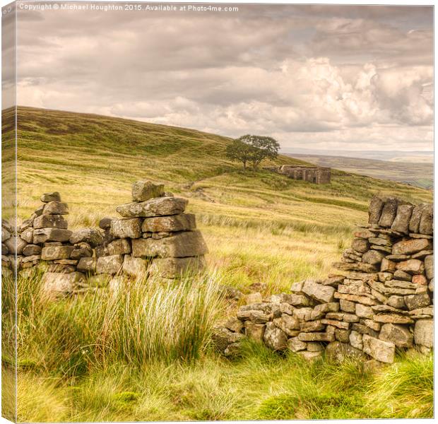  Withens Walls Canvas Print by Michael Houghton