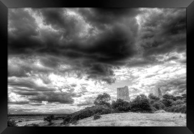Storm Over The Castle Framed Print by David Pyatt